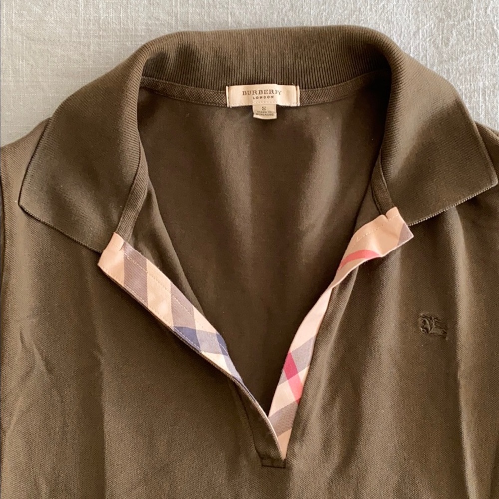 Burberry Green Three-Quarter Length Polo